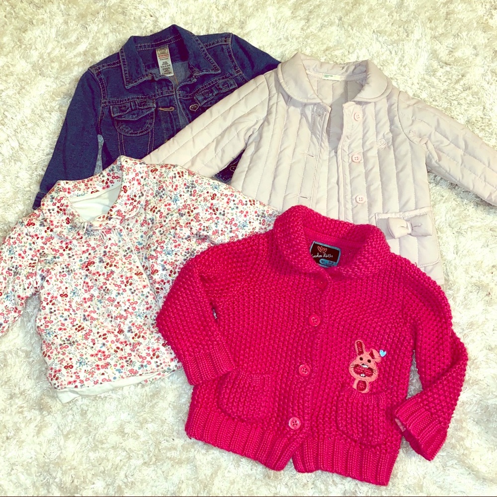Bundle of 4 jackets for a baby girl 👧